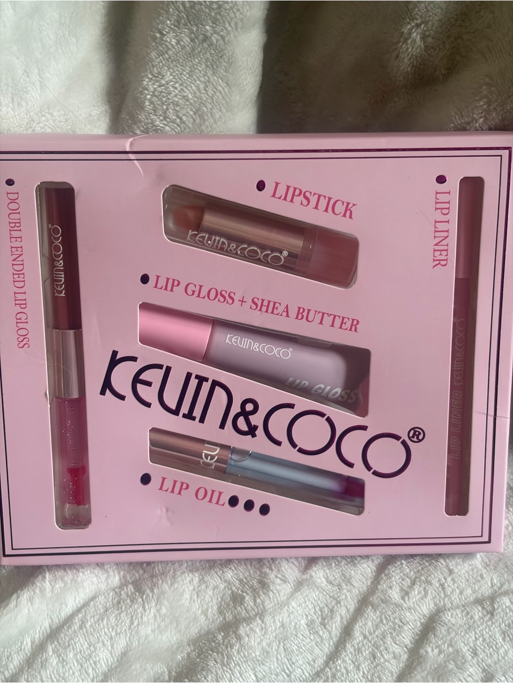 Kevin & Coco Lipstick and Lip Care Set - Lip Liner, Lipstick, Lip Gloss, Lip Oil
